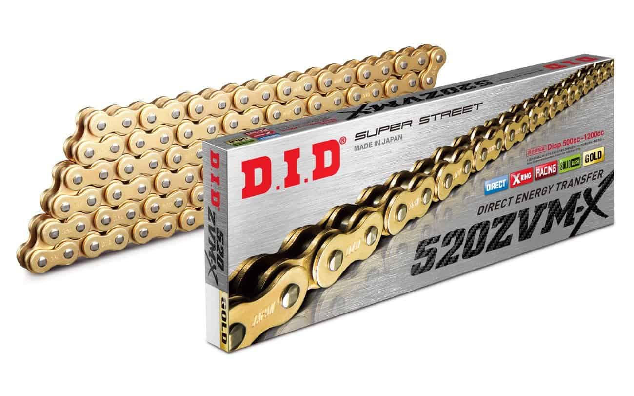 DID 520 VX3 X-Ring Motorcycle Drive Chain - 114 Links, Heavy Duty Gold, 1 Year Warranty