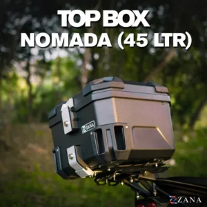 Nomada 45L Plastic Top Box with Backrest for Yezdi Adventure 2025