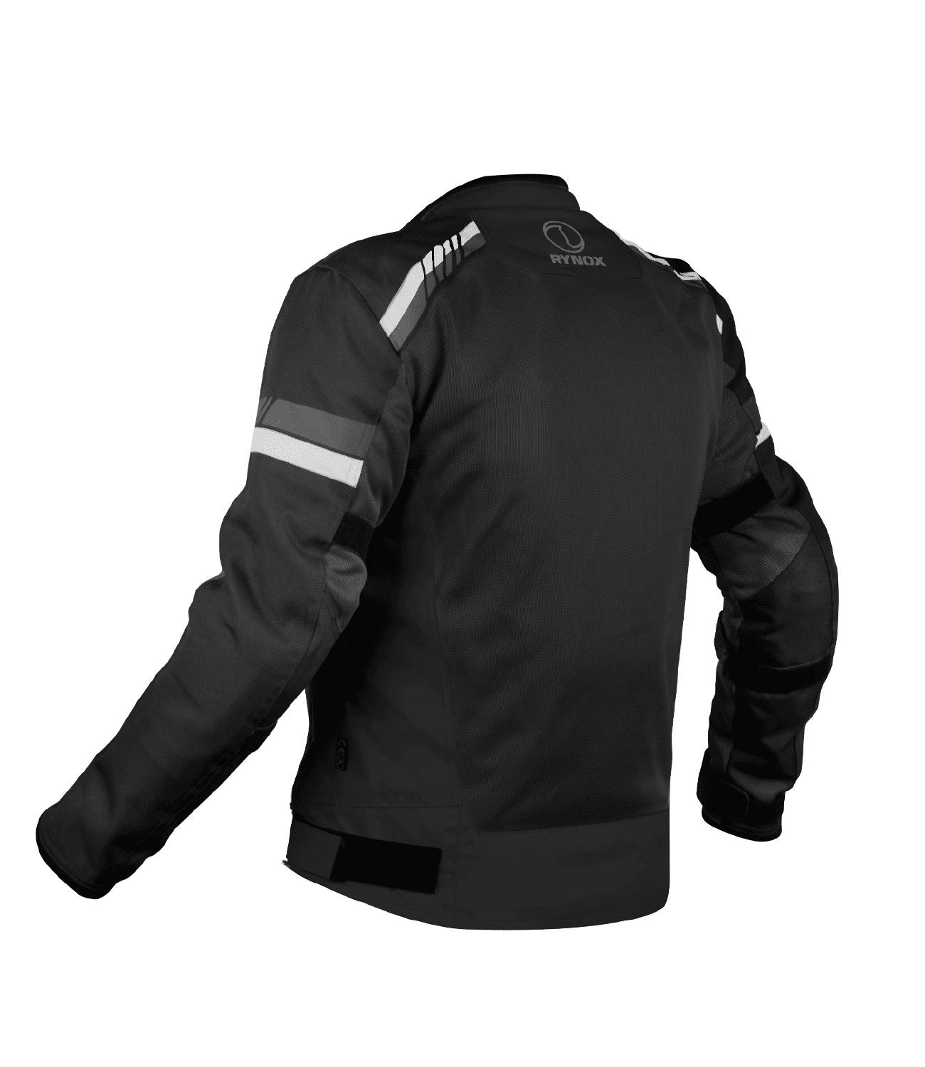 Rynox Air GT 4 Riding Jacket (CE Certified Class-A) - Black White - Image 2