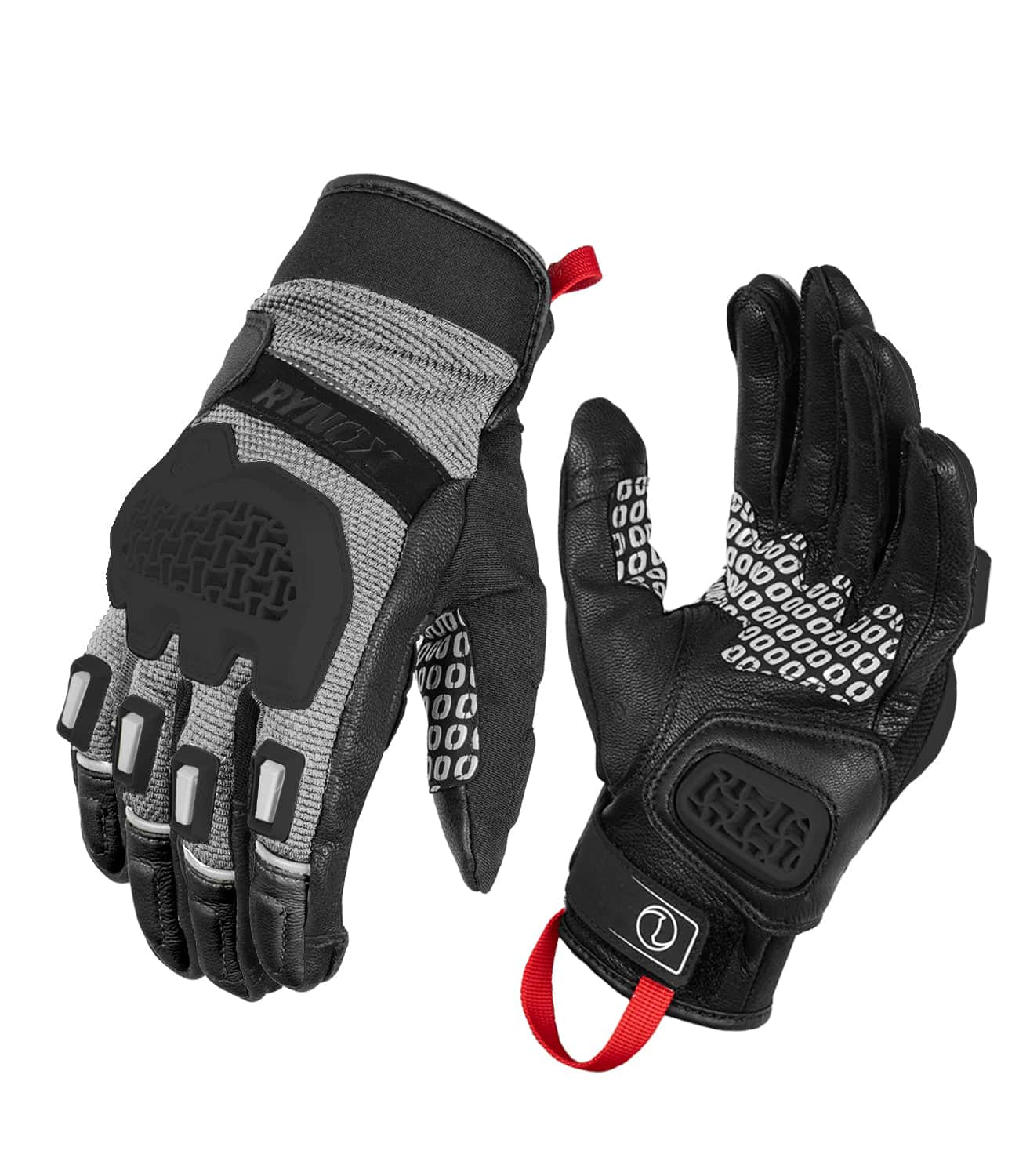 Gravel_Dualsport_Gloves__3D_IMG__Black_Grey__001_1_1400x Rynox Gravel Dualsport Gloves - Grey - Image 1