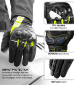 Rynox Air GT Gloves Black Hi viz Green - Image 4