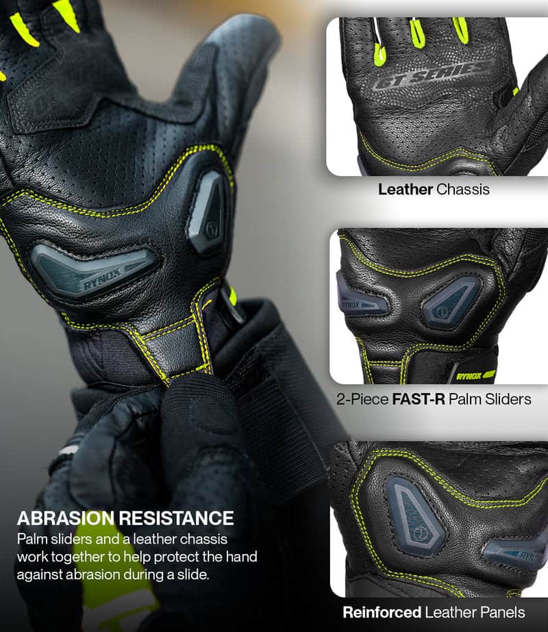Rynox Air GT Gloves Black Hi viz Green - Image 3