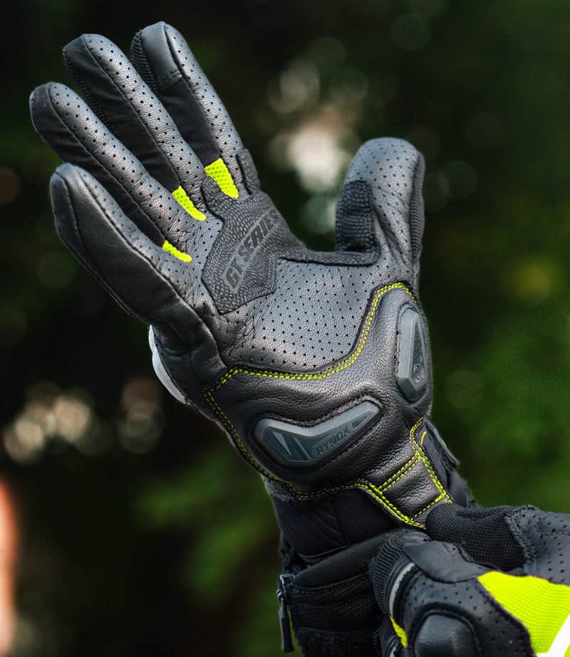 Rynox Air GT Gloves Black Hi viz Green - Image 2