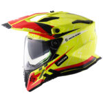 AXOR X-Cross Flash Dual Visor Helmet -  Neon Yellow Red - Image 3