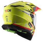 AXOR X-Cross Flash Dual Visor Helmet -  Neon Yellow Red - Image 6