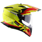 AXOR X-Cross Flash Dual Visor Helmet -  Neon Yellow Red - Image 5