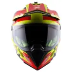 AXOR X-Cross Flash Dual Visor Helmet -  Neon Yellow Red - Image 2