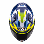 KYT R1R Diamond Blue Yellow Full Face Helmet - Image 2