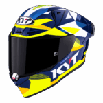 KYT R1R Diamond Blue Yellow Full Face Helmet - Image 8