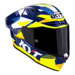 KYT R1R Diamond Blue Yellow Full Face Helmet - Image 5