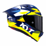 KYT R1R Diamond Blue Yellow Full Face Helmet - Image 4
