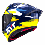 KYT R1R Diamond Blue Yellow Full Face Helmet - Image 3