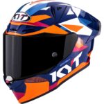 Kyt R1R Diamond Blue Orange Full Face Helmet - Image 2