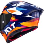 Kyt R1R Diamond Blue Orange Full Face Helmet - Image 8