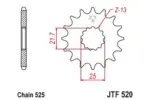JT SPROCKETS - Front (520 - 16) Rubber - Image 2