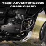 Zana Crash Guard With Slider For Yezdi Adventure 2025 Black Compatible With Oem Tank Guard