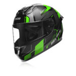 Reise Moto Helden Motorcycle Riding Helmet (Green/Black)