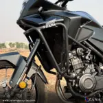 Zana Upper Fairing Guard and Lower Engine Guard for Honda NX500 (With Slider, Black, Mild Steel) - Image 7