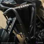 Zana Upper Fairing Guard and Lower Engine Guard for Honda NX500 (With Slider, Black, Mild Steel) - Image 4
