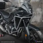 Zana Upper Fairing Guard and Lower Engine Guard for Honda NX500 (With Slider, Black, Mild Steel) - Image 5