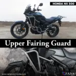 Zana Upper Fairing Guard and Lower Engine Guard for Honda NX500 E-Clutch (With Slider, Silver, Mild Steel) - Image 7