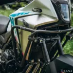 Zana Upper Fairing Guard and Lower Engine Guard for Honda NX500 E-Clutch Version (With Slider, Black, Mild Steel)