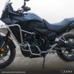 Zana Upper Fairing Guard and Lower Engine Guard for Honda NX500 E-Clutch (With Slider, Silver, Mild Steel) - Image 4