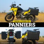 Zana Panniers( 36 LTR ) Aluminium R-Flat Black With Frame For Suzuki V-Strom 250