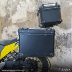 Zana Panniers( 36 LTR ) Aluminium R-Flat Black With Frame For Suzuki V-Strom 250 - Image 9