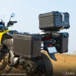 Zana Panniers( 36 LTR ) Aluminium R-Flat Black With Frame For Suzuki V-Strom 250 - Image 2