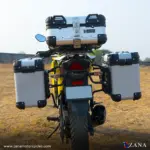 Zana Panniers( 36 LTR )Aluminium R-Flat Silver With Frame For Suzuki V-Strom 250 - Image 2