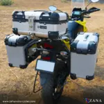 Zana Panniers( 36 LTR )Aluminium R-Flat Silver With Frame For Suzuki V-Strom 250 - Image 8