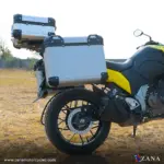 Zana Panniers( 36 LTR )Aluminium R-Flat Silver With Frame For Suzuki V-Strom 250 - Image 4