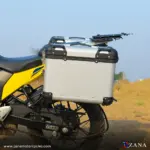 Zana Panniers( 36 LTR )Aluminium R-Flat Silver With Frame For Suzuki V-Strom 250 - Image 3