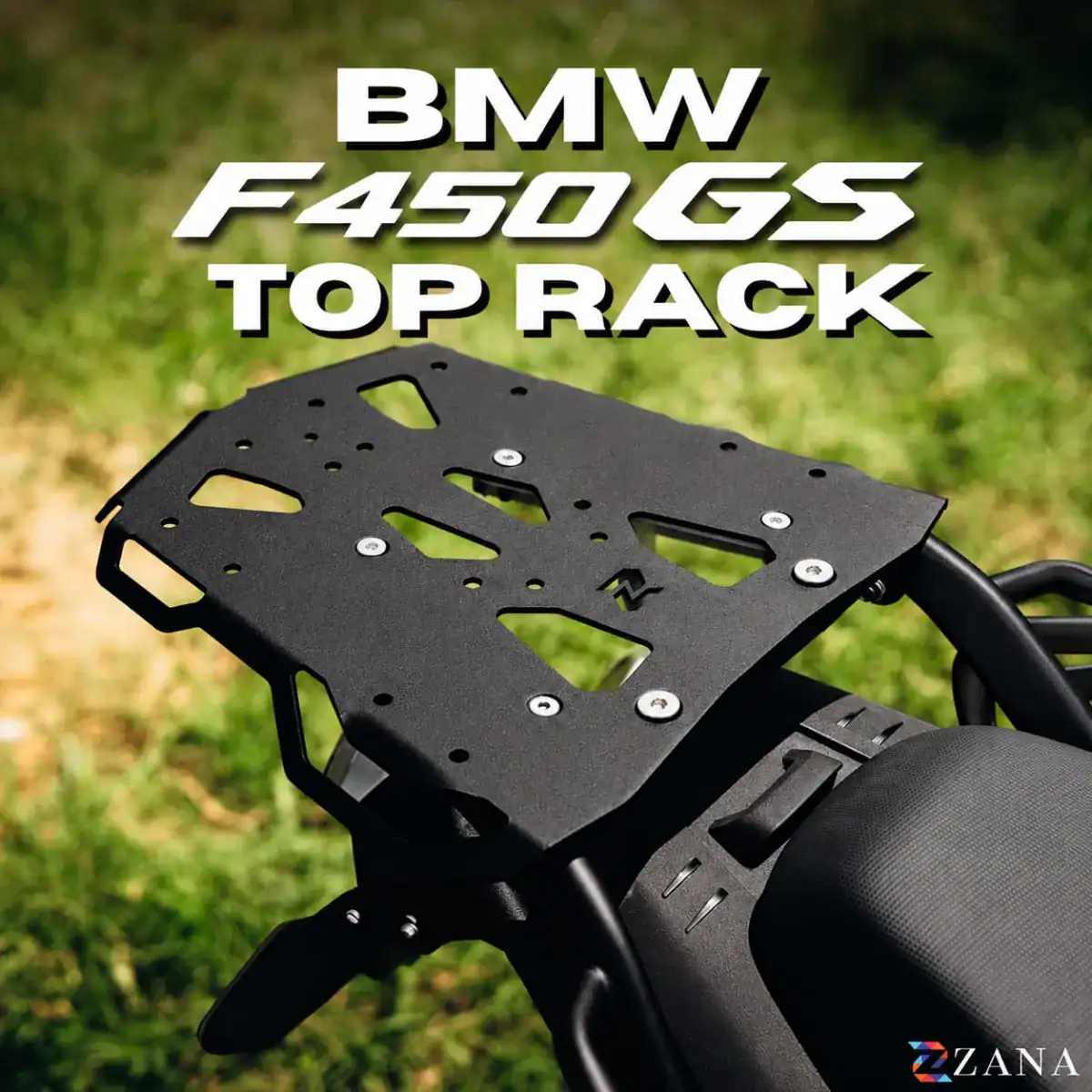 main-product-image-1788778059384-179832256 (2) Zana Top Rack With MS Plate Compatible with Pillion Backrest For BMW F 450 GS (Black) - Image 1
