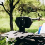 Zana Top Rack With MS Plate Compatible with Pillion Backrest For BMW F 450 GS (Frame White with Black Plate) - Image 6