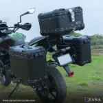 Zana Panniers ( 36 LTR ) Aluminium R-Flat Black With Frame For Kawasaki Versys 650 - Image 4