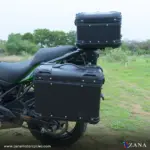 Zana Panniers ( 36 LTR ) Aluminium R-Flat Black With Frame For Kawasaki Versys 650 - Image 3