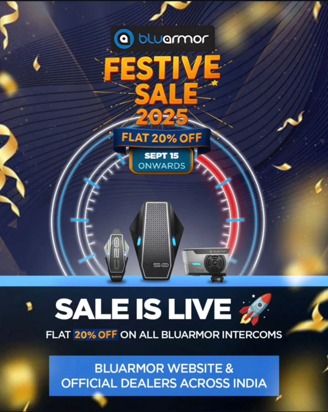 🎉 BluArmor Festive Sale is Now Live 🎉
Enjoy Flat 20% OFF on our entire range of BluArmor Motorcycle Intercoms.

This festive season, upgrade your rides with seamless communication and unmatched convenience. Don’t miss this limited-time opportunity.

 Visit:www.motoblazer.com
Contact: 7899260004

#BluArmor #FestiveSale #RideConnected #MotorcycleIntercom #CorporateDeals #BluArmorIndia